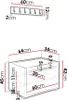 Diagrams showing the dimensions of a coat rack and a shoe cabinet. Náhľad obrázku produktu