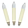Three candle-shaped light bulbs with cream-colored bases and clear glass tops, arranged diagonally against a white background. Produktbild-Vorschau