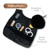 A close-up view of a child's police costume vest with accessories, presented on a white background with descriptive text overlays. Anteprima dell’immagine prodotto