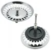 Two sink strainers are shown against a white background. One is shown from the top, and the other from the bottom. Anteprima dell’immagine prodotto