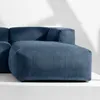 A close-up view of a blue corduroy sofa section. Produktbild-Vorschau