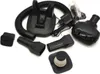 A collection of black vacuum cleaner accessories laid out on a white background. Podgląd zdjęcia produktu