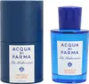 A bottle of Acqua di Parma Blu Mediterraneo Arancia di Capri Eau de Toilette and its cylindrical packaging are shown against a white background. Náhľad obrázku produktu