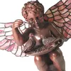 Clayre & Eef Tiffany Tischlampe Engel 41x26 cm Braun Rosa Produktbild-Vorschau 3