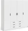 Spell Kleiderschrank B183 cm 4 Türen und 3 Schubladen weiß. Produktbild-Vorschau 3