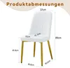 2er-Set Esszimmerstühle, weißes Kunstleder, goldene Produktbild-Vorschau 3
