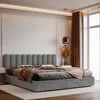 A bedroom scene with a bed, curtains, and a lamp. Anteprima dell’immagine prodotto