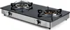 A two-burner gas stove with a glass top and stainless steel base, shown from a slightly elevated side angle on a white background. Náhľad obrázku produktu