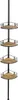 A tall, black, telescopic corner shelf unit with four wooden shelves. Produktbild-Vorschau