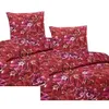Hochwertige Biber Bettwäsche Baumwolle Blumen Rot 135x200 Produktbild-Vorschau 2