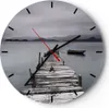 Wanduhr - Rund - Glasuhr - Brücke See - 40x40cm - Produktbild-Vorschau 1