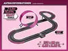 A diagram of a toy race track with dimensions and feature callouts. Podgląd zdjęcia produktu