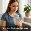 12 Trinkgläser mit Henkel Deckel & Mehrweg Strohhalm Gläser Produktbild-Vorschau 6