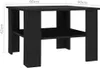 A black coffee table with dimensions indicated. Voir les images du produit