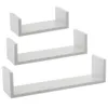 Three white U-shaped shelves of varying sizes are arranged diagonally on a white background. Náhled obrázku produktu