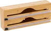 Relaxdays Folienspender, 2 Rollen, Schublade, Bambus, Produktbild-Vorschau 1