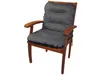 A grey cushion on a wooden chair. Voir les images du produit