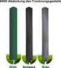 Three different colored covers for a drying rack are displayed side-by-side against a white and green background. Produktbild-Vorschau