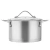 Topfset 3er mit Glasdeckel Silber Küchentöpfe 2L 2,8L 3,7L Produktbild-Vorschau 5