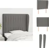 vidaXL Kopfteil mit Ohren Dunkelgrau 93x23x118/128 cm Stoff Produktbild-Vorschau 1