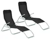 Aga 2x Chaise longue de jardin SIESTA Noire Voir les images du produit 1