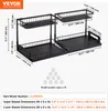 A black two-tier expandable under-sink organizer with dimensions labeled. Náhled obrázku produktu