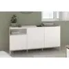 Buffet MORPHOS - L 150 x P 40 x H 74,5 cm - Blanc/Chêne - 3 Voir les images du produit 3