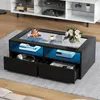 Tavolino Merax con LED e piano in vetro, tavolino da Anteprima dell’immagine prodotto 1