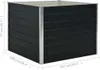 A black raised garden bed with silver corner posts, shown from a slightly elevated angle. Produktbild-Vorschau