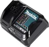 A black and teal Makita DC10SB battery charger is shown from a slightly elevated angle against a white background. Produktbild-Vorschau