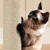 A Siamese cat is scratching a sisal-covered scratching post. Podgląd zdjęcia produktu