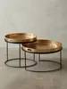 Couchtisch 2er Set Gold / Schwarz Metall Hammerschlag Produktbild-Vorschau 7