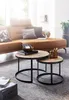 FineBuy Table basse 2 pièces bois massif / métal Table de Voir les images du produit 2