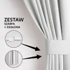 A close-up of a white curtain with a band around it, and two inset circles showing details of the curtain's construction. Produktbild-Vorschau