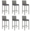 Six gray bar stools with dark gray cushions are arranged in two rows of three against a white background. Produktbild-Vorschau
