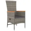 vidaXL 9 tlg. Garten Essgruppe mit Kissen Grau Poly Rattan Produktbild-Vorschau 5