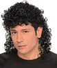 A man wearing a black curly wig. Anteprima dell’immagine prodotto