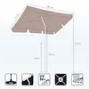 Diagram of a rectangular umbrella with dimensions and feature icons. Produktbild-Vorschau