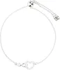 A silver bracelet with a heart and infinity symbol charm on a white background. Produktbild-Vorschau