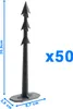 A black plastic ground anchor with dimensions indicated by blue arrows and text. Náhled obrázku produktu