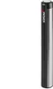 A product shot of a silver and black manual milk frother standing upright against a white background. Produktbild-Vorschau