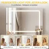 Schminktisch mit LED Beleuchtung und Hocker mit Steckdose Produktbild-Vorschau 4