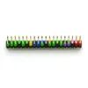 A row of colorful electronic header pins against a white background. Produktbild-Vorschau