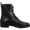 A black leather lace-up boot is shown against a white background. Produktbild-Vorschau