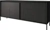 A black sideboard with fluted doors and drawers on a white background. Produktbild-Vorschau