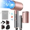 A hairdryer and its accessories are displayed against a white background. Produktbild-Vorschau