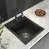 Sinkwell Dřez Dřez Černá žula Stojící kuchyňská baterie Náhled obrázku produktu 3