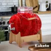 Kuketo | Glasfass Mit Kran 3 L Auf Holzständer – Exklusive Produktbild-Vorschau 2
