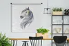 MuchoWow® Wandteppich Wandbehang Pferd - Aquarell - Grau - Produktbild-Vorschau 2