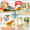 Holz-Eisenbahn ZOO mit Puzzlematte – Zug, Schienen, Tiere, Produktbild-Vorschau 4